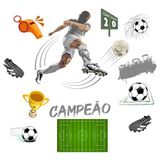 Adesivo De Parede Futebol Decorativo Para Quarto E Sala Titulos Cinza