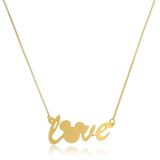 Colar Personalizado Love Mickey Folheado Em Ouro Ouro 18k [f027]