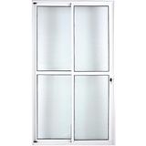 Porta De 2 Folhas 2,10 X 1,50 Vidro Esverdeado 25 Branco