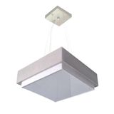 Lustre Para Sala De Jantar Vivare Md-4405 Cúpula Em Tecido 60x60cm Cor Rustico-cinza Bivolt