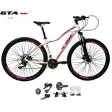 Bicicleta Aro 29 Ksw Mwza Feminina Kit 2x9 Sunrun Disco K7 11/36 Pedivela 24/38d Com Trava - Branco/pink/violeta Tam.15