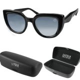 Oculos Sol Feminino Proteção Uv Praia Social Vintage + Case Preto Luxo Moda Acetato Delicado Verão