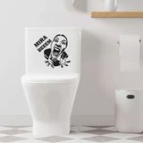 Adesivo Vinil Decorativo Tampa De Vaso Sanitário Mira Bem Cor Preto