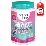 Kit C/12 Salon Line Definição Máxima Creme P/ Pentear 1kg