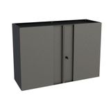 Armário Aéreo Lavanderia Multibox Aço 2 Portas C- Chave 80cm Preto-cinza - Telasul