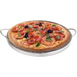 Forma De Pedra Sabão Para Pizza 37 Cm Alças De Inox Curada