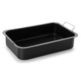 Assadeira Travessa Com Grelha Esmaltada Grande 38x25 Forma Para Assar Carnes Não Gruda