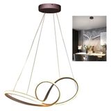 Lustre Luminaria Arco Infinito Aneis 3 Em 1 Led 49w Quarto Cozinha Sala De Jantar Recepçao Comercial