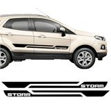 Kit Adesivo Faixa Lateral E Capô Storm Ford Ecosport Preto Cor Preto