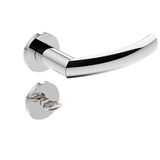 Fechadura Externa Stam Ix40 40mm Inox Polido Cromada Roseta Redonda Banheiro - Wc