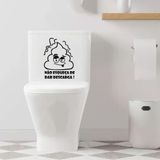 Adesivo Vinil Decorativo Tampa De Vaso Sanitário Não Esqueça De Dar Descarga Cor Preto