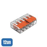 12 Conectores Emenda 4mm 5 Polos 221-415 - Wago