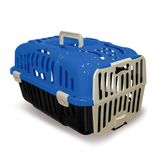 Caixa De Transporte Azul N1 Para Cães Cachorro Gato Pets