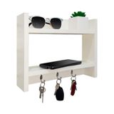 Porta Chave De Parede Suporte Para Chaveiro Decorativo Branco