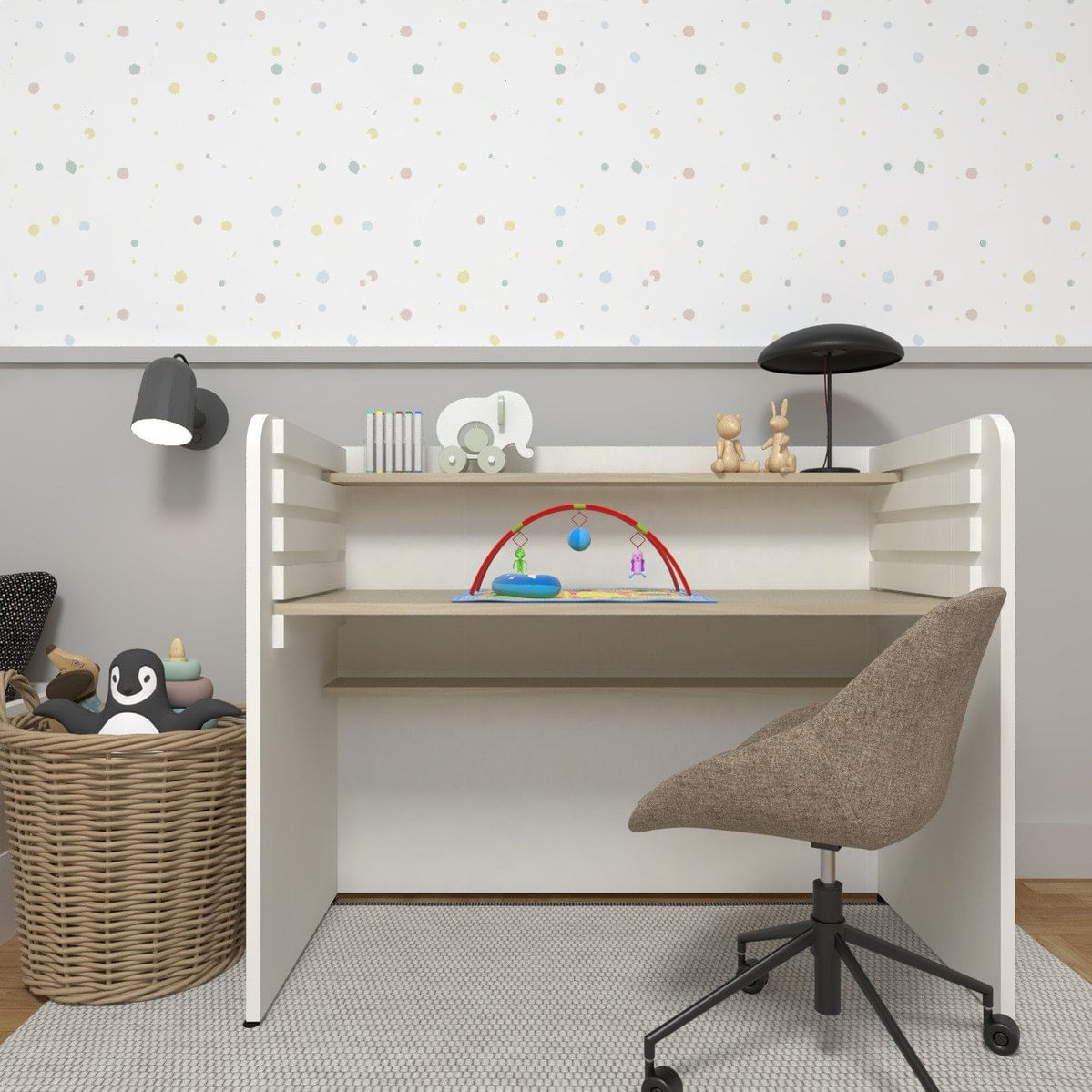 Escrivaninha / Mesa Infantil Com Regulagem De Altura Branco/geneve