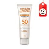 Kit C/12 Cenoura &amp; Bronze Fps50 Protetor Solar Facial 50g