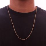 Colar Masculino Corrente Elo Cartie Fino Banhado Em Ouro 18k