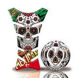 Kit Protetor Tanque Adesivo Moto Honda Caveira Mexicana Até 2016 Cor Colorido