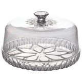 Queijeira De Plástico Com Tampa Cristal Glamour Incolor Plasutil Ref.14224