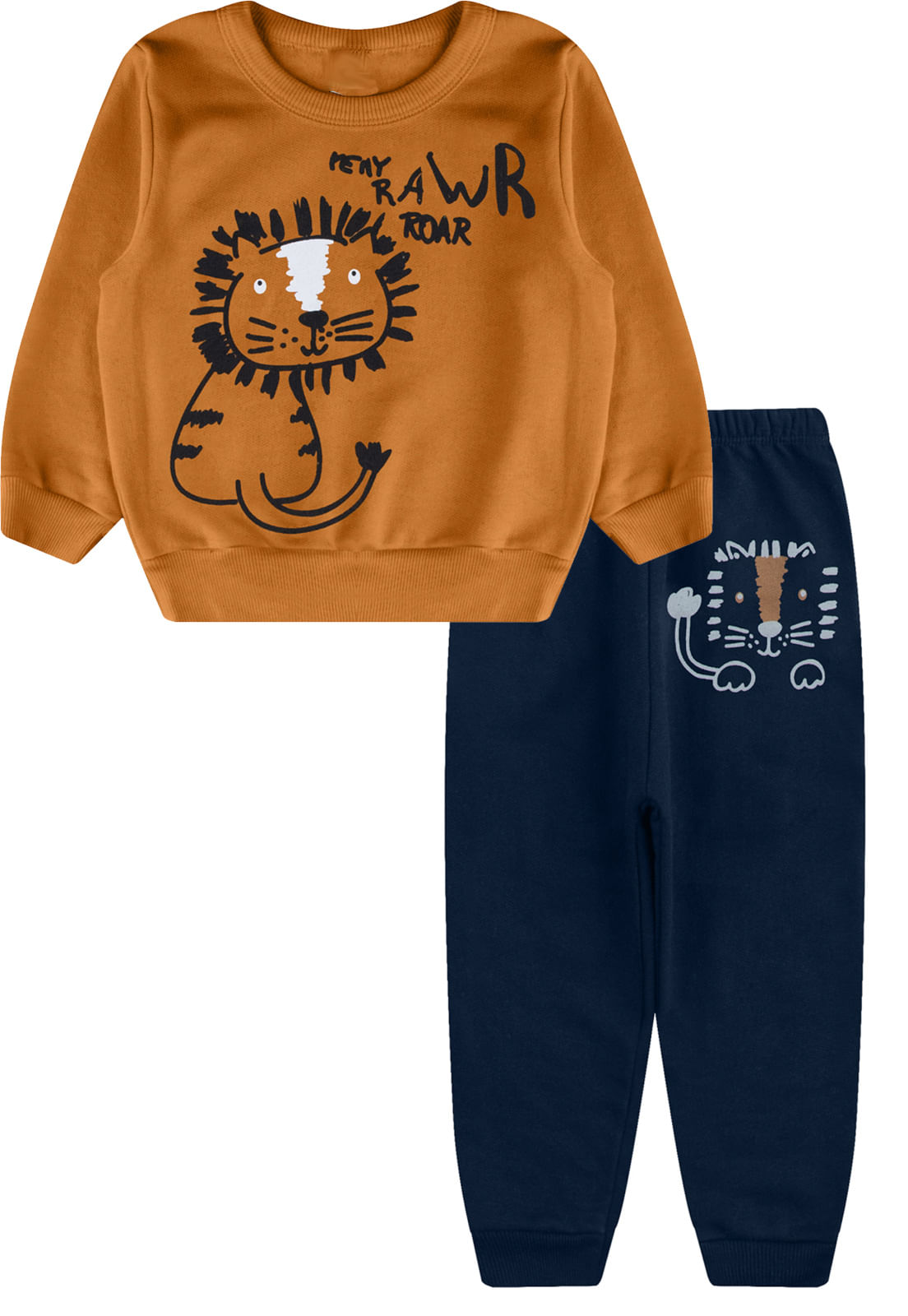 Conjunto Moletom Bebe Infantil Felpudo Blusão E Calça