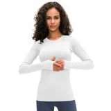 Blusa De Treino Luyaa De Manga Comprida 100% Nylon Para Mulheres Branca
