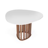 Mesa De Jantar Orgânica 4 Lugares 120x118cm Branco/noronha - Straub Web