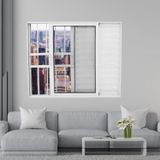 Janela Veneziana De Alumínio 3 Folhas 100 X 150cm Com Grade Linha 25 Esquadrias Bergamo Branco