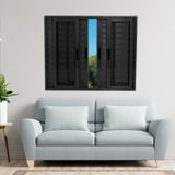 Janela Veneziana De Alumínio 6 Folhas 100 X 100cm Linha 25 Preto