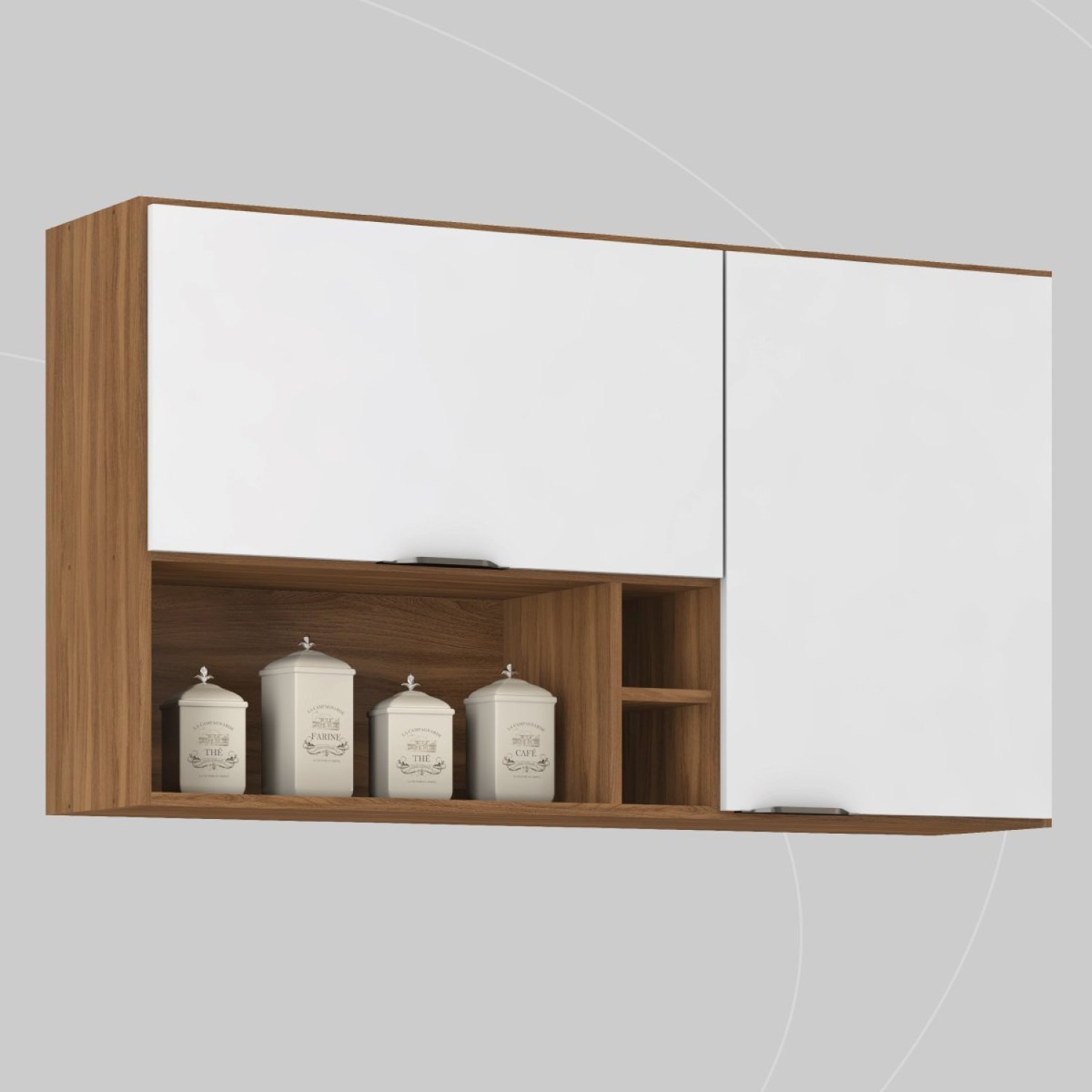 Armário Aéreo Firenze 120cm 2 Portas - Nicho Amendola Touch/branco