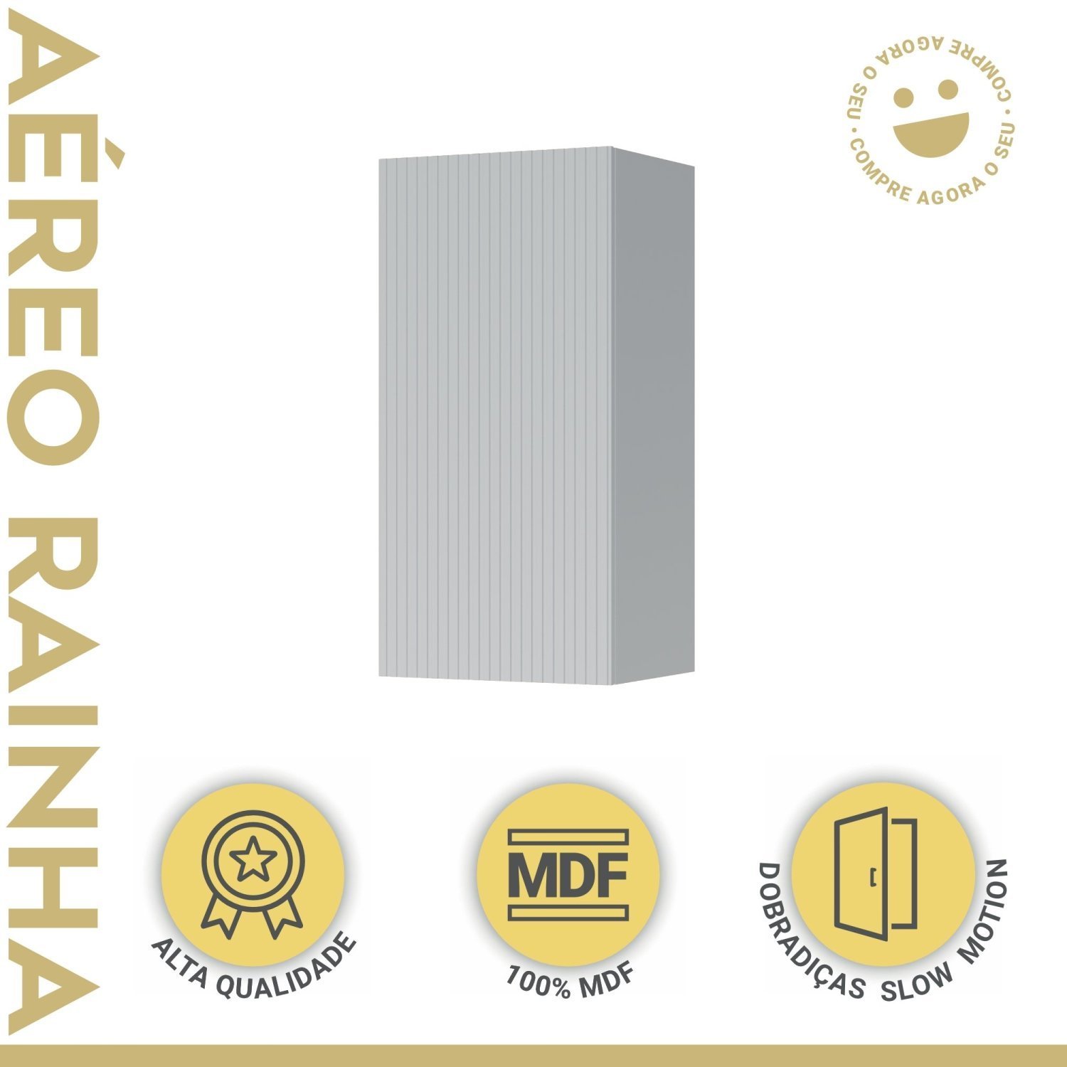 Armário Aéreo 1 Porta Nesher Rainha 40cm 100% Mdf Branco