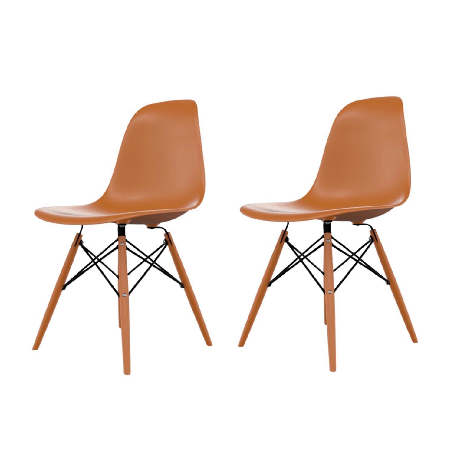 Cadeira Para Sala De Jantar Eames Pp Dsw Inj Tangerina