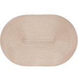 Kit 6 Americano Requinte Liso Para Mesa Oval 30x45cm Palha