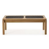 Banco Em Madeira E Corda Náutica Traço 140x37cm Casa E Jardim Móveis Stain Jatobá