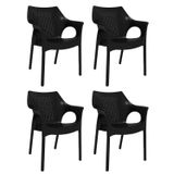 Conjunto Com 4 Cadeiras Para Jardim Relic Preto