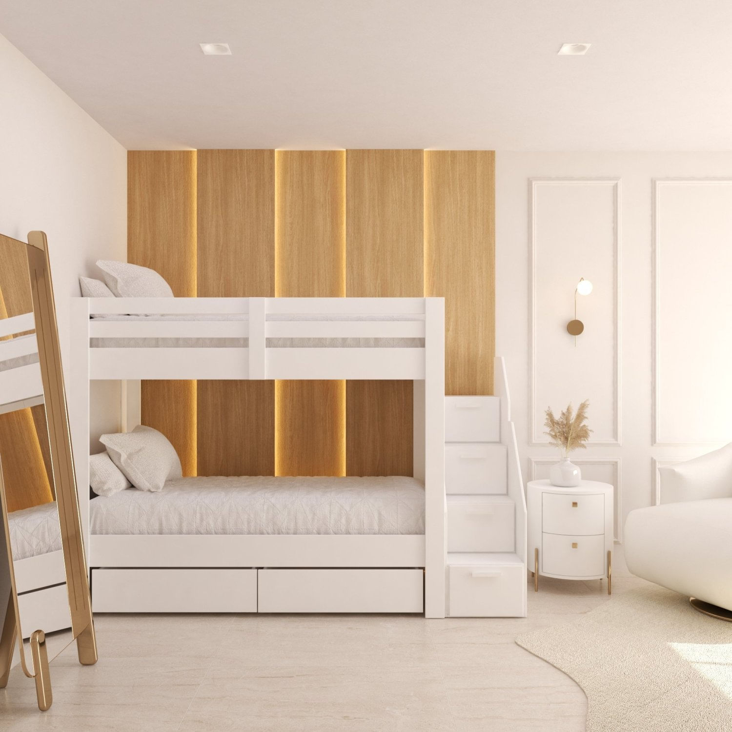 Beliche Solteiro Adulto Com 2 Gavetões E 4 Nichos Star Plus Casatema Branco Perfect Wood