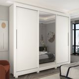 Guarda-roupa Casal 3 Portas 1 Porta Espelhada Com Pés Royale Branco