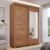 Guarda-roupa Solteiro 3 Portas De Correr 3 Gavetas Com Espelhos 100% Mdf Dubai Espresso Móveis Cinamomo