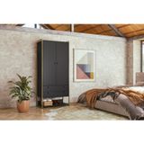 Guarda Roupa Closet Modulado Industrial 2 Porta 2 Gavetas Olivar Preto Ac