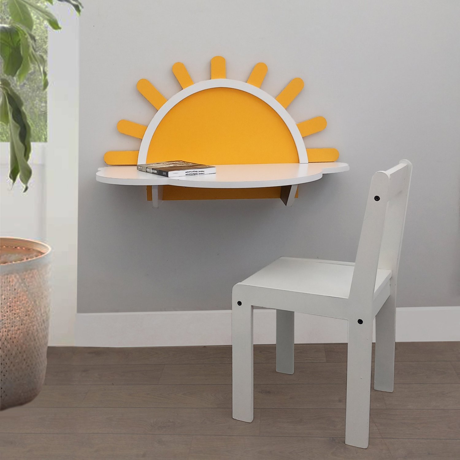 Mesa Nuvem 1 Cadeira Infantil Sol Branco