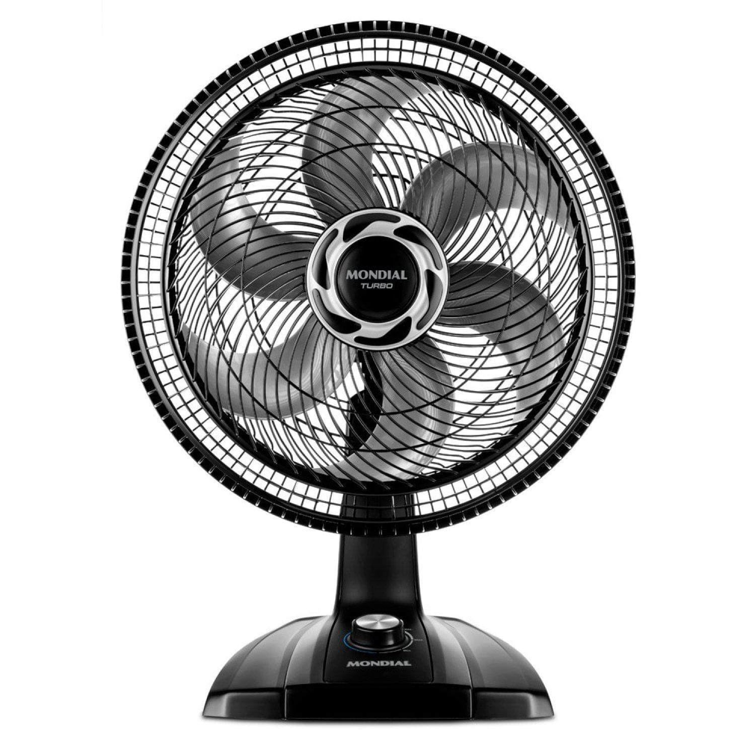 Ventilador De Mesa 40cm Turbo 140w 220v Vt-40-nb Mondial Preto/prata