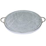 Forma De Pedra Sabão Para Pizza Com Alças De Inox 32 Cm