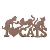 Porta Chave Cat Natural Em Mdf [f031]