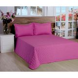 Cobre Leito Matelassado Classic Queen 03 Pçs Rosa