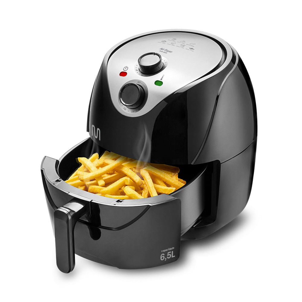 Fritadeira Elétrica Sem Óleo Air Fryer 6,5l 1700w 127v Preta Multi - Go217