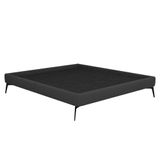 Cama Casal King 199cm Pés Metálicos Elisa S05 Linho Preto