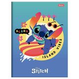 Caderno Brochura Capa Dura 1/4 Pequeno Disney Stitch 80 Folhas Foroni Estampa 3