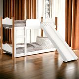 Beliche Encanto Branca E Nature Com Escorregador E 02 Colchões Gabrielli