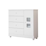Cômoda Life 1 Porta E 4 Gavetas Tigus Baby Branco