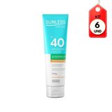 Kit C/06 Sunless Fps40 Protetor Solar Hipoalergênico 120ml