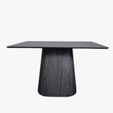 Mesa De Jantar Cone Retangular 180x100 Cm Tampo Ébano Base Ébano Cor Preto